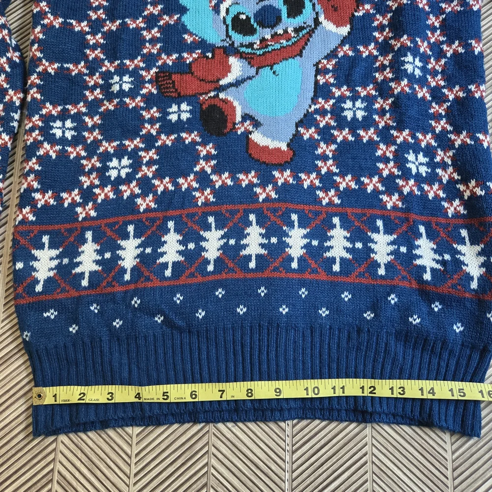 Disney Lilo & Stitch Santa Fair Isle Ugly Christmas Sweater Holiday Party Top
